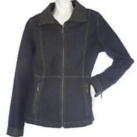 Bradley by Bradley Bayou Jackets & Blazers - Bradley by Bradley Bayou Denim Zip Front Jacket